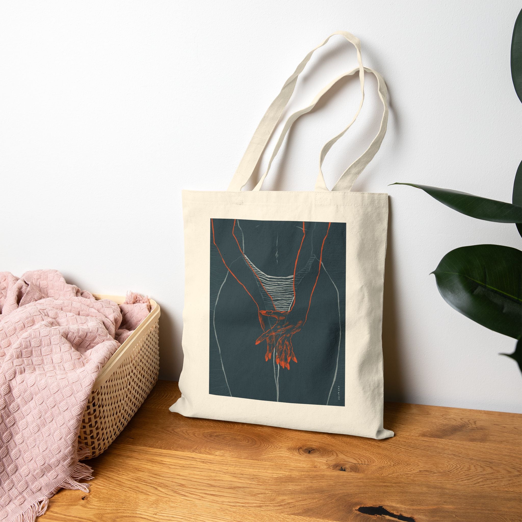 Tote bag "TAN LINES"